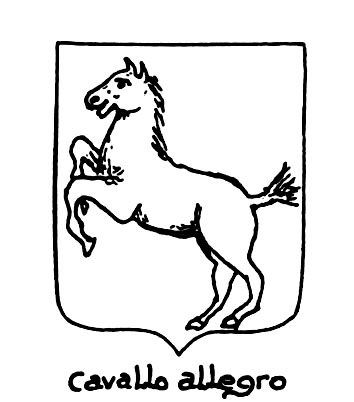 Image of the heraldic term: Cavallo allegro